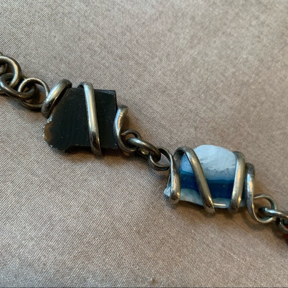 Handmade Vintage Wire Wrapped Crystal Bracelet - Picture 4 of 10